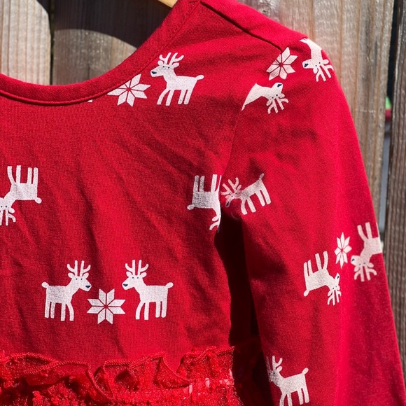 Hanna Andersson Reindeer Print Tulle Overlay Dress - Picture 3 of 9